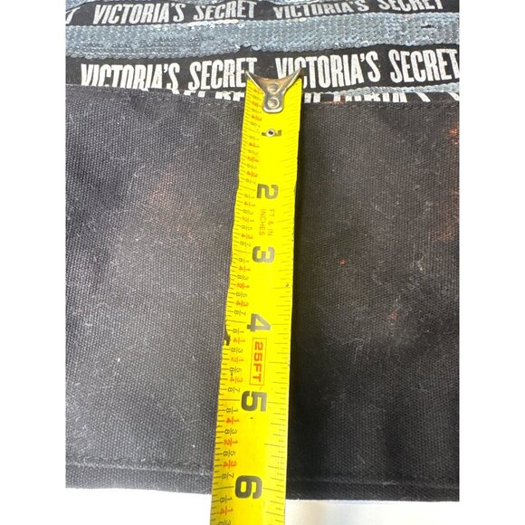 Victorias Secret Large Sequin Tote Bag Black & Silver With Zip Closure - Picture 10 of 10